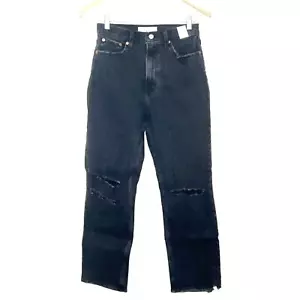 Abercrombie & Fitch Ultra High Rise Straight Jeans Damen 28 6R Distressed Schwarz - Bild 1 von 13