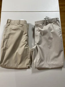 Set of Two (2) Orvis Khaki Flat Front Men's Pants Size 40 x 28-29 Very Good - Picture 1 of 17