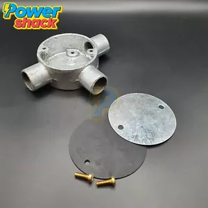 Caja de camisetas de 20 mm galv 3 vías - conducto de metal galvanizado con tapa, junta + tornillos - Imagen 1 de 7