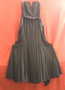 "White" by Vera Wang Formal Black Gown Size 4 Strapless With Long Satin Sash - Picture 1 of 10