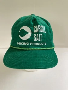 Cargill Salt Deicing Trucker Hat Green Corduroy Cap Adjustable OTTO Vintage - Picture 1 of 10