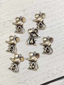 Dijes de plata vintage | Dijes de ratón | Fabricación de joyas - Imagen 1 de 5