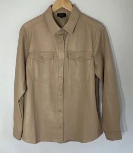 Frida Vegan Leather Shirt In Dk Beige BARDOT Designed In Australia  EUC - Picture 1 of 7