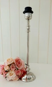 Lampenfuß H42cm Oval Aluminium glanz für Tischlampe E27 HazenKamp Lampensockel - Bild 1 von 4