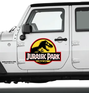 Jurassic Park Yellow Back CLING! 1 water/UV proof Removal decals for your Car - Picture 1 of 9
