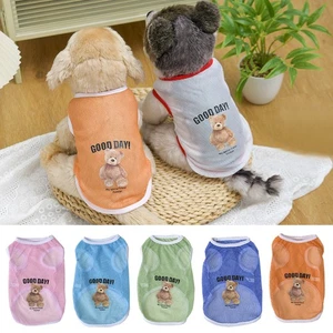Dog Mesh Tank Top Cat Clothes Small Dog Clothing Pet Vest Dog Shirt Cool Thin ☊ - Picture 1 of 27