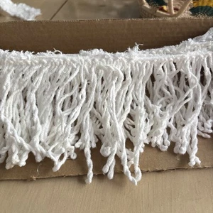 Flecos de chenilla de algodón blanco vintage 3 yardas x 5” de ancho rescatados de colcha - Imagen 1 de 2