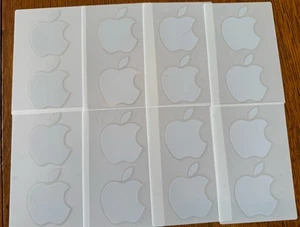 16 Authentic OEM Apple White Logo Stickers Decals on 8 Sheets - Picture 1 of 5