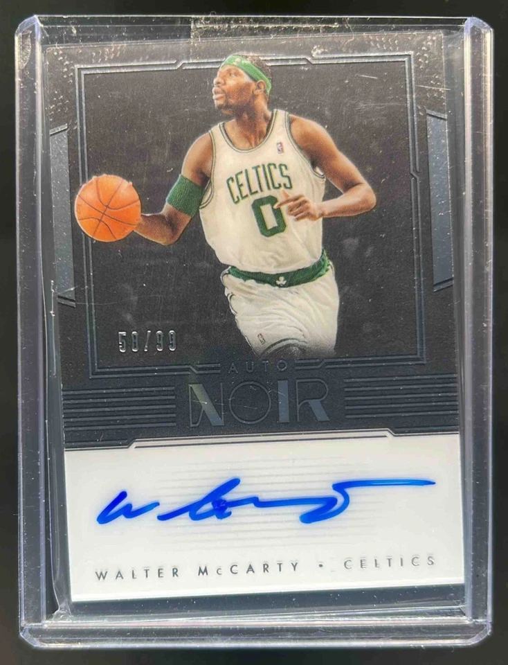 2017-18 Panini Noir Walter McCarty Auto Color #50/99 Celtics - Image 1 of 2