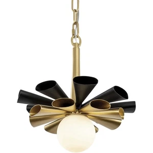 Varaluz 372P01SMBFG Daphne Pendant Matte Black with French Gold - Picture 1 of 5