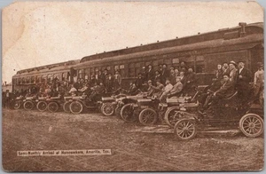 Vintage 1910s AMARILLO, Texas Postcard "Semi-Monthly Arrival of Home Seekers" - Picture 1 of 2