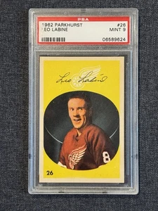 Tarjeta de hockey Parkhurst 1962-63 #26 Leo Labine Detroit Redwings PSA 9 como nueva - Imagen 1 de 2