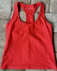 Beyond Yoga Spacedye Step Up Racerback Tank Red Orange Lined Women’s Large L - Picture 1 of 3