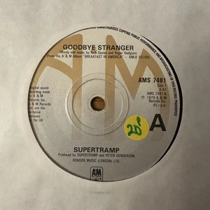Supertramp – Goodbye Stranger - Vinyl 7" Single 45 UK - VG+ - Foto 1 di 2