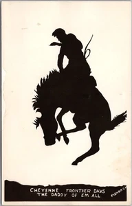 CHEYENNE FRONTIER DAYS RODEO Postcard "The Daddy of 'Em All" Artist FISHBACK - Picture 1 of 2