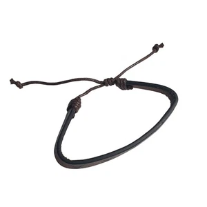 Brown Leather Adjustable Bracelet Embossed Bull Head Design Handmade Cowboy Core - Picture 1 of 4