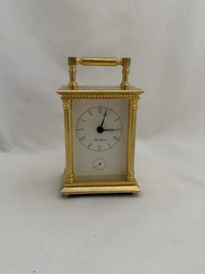 Seth Thomas Clock ~ Brass ~ Quartz ~ Small Desk Mantle - Picture 1 of 8