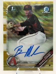 2019 Bowman Chrome #CDA-BM Brennan Malone Autographs Gold Wave Refractor #/50 - Bild 1 von 2