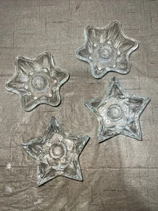 2er Set Kerzenhalter Glas Stern Vintage 5 + 6 Punkt Dekor  - Bild 1 von 18