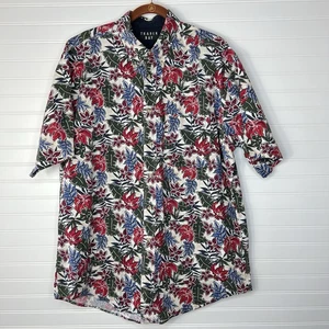 Trader Bay Shirt Men's LT Short Sleeve Tropical Floral 100% Cotton - Picture 1 of 14
