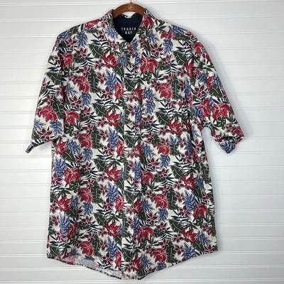 Trader Bay Shirt Men's LT Short Sleeve Tropical Floral 100% Cotton - Image 1 of 4