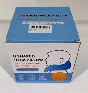 Travel Neck Pillow Memory Foam Airplane Pillow with Eye Mask & Earplugs Grey - Picture 1 of 2