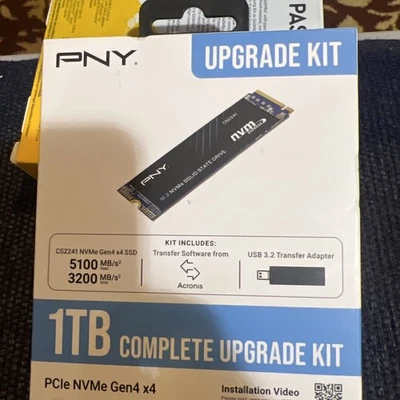 PNY PCIe NVMe Gen4 x4 SSD 1TB Complete Upgrade Kit M280CS2241-1TBKIT-RB NEW - Image 1 of 4