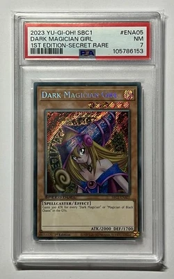 Dark Magician Girl SBC1 ENA05 •PSA 7 NM• Secret Rare 1st Edition YuGiOh! - Image 1 of 4