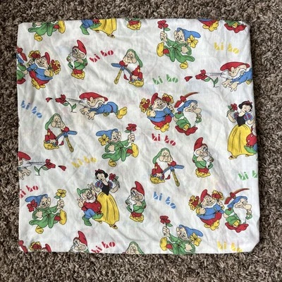 Vintage Disney Snow White & the Seven Dwarfs Fabric Square Pillowcase 15” X 15” - Image 1 of 3