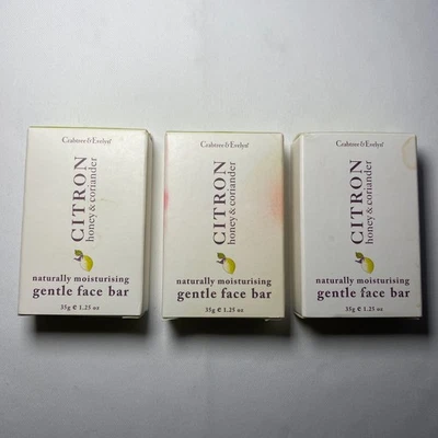 Lot of 3 Crabtree & Evelyn Citron Honey & Coriander Face Bar Soap Travel 1.25oz - Image 1 of 4