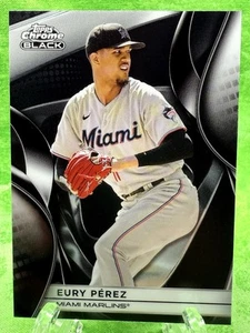 Eury Perez - 2025 Topps Chrome Black #125 Miami Marlins  - Picture 1 of 11