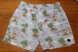 Pantalones Cortos de Natación RVCA Talla XXL Isla Plam Tree Volcano Cordón - Imagen 1 de 4