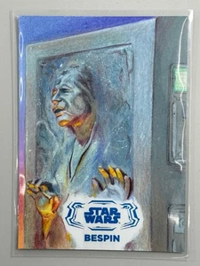 Han Solo Frozen Sketch Bespin 1/1 Auto Topps Star Wars 2024 Hyperspace - Bild 1 von 3
