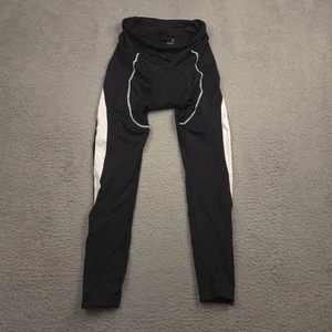 Sportful Cycling Tights Womens Black White Padded Reflective Zip Ankle - Picture 1 of 10