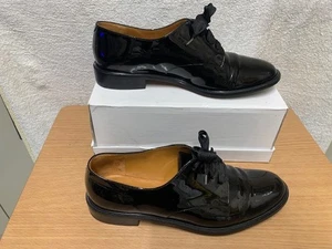 Robert CLERGERIE Paris Black Patent Leather Oxford Shoes Size UK 5.5 (38.5) - Picture 1 of 11