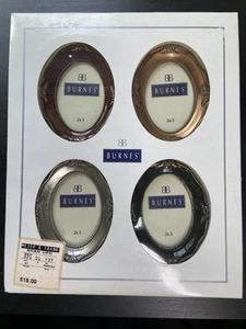 Burnes Miniature 2”x3" Gold Silver Oval Frame Set Of 4 Little Frames Decor NOS - Picture 1 of 5