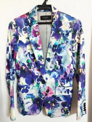 Paul Smith 三色图案夹克蓝色长袖二手日本 — 第 1/4 张图片