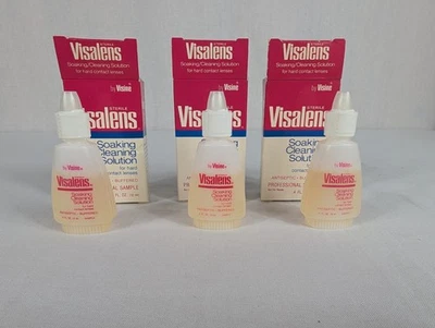 Muestra de solución de limpieza en remojo Visine Visalens DE COLECCIÓN 1977 hecha en EE. UU. utilería Foto 1 de 4