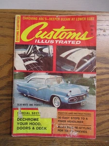Vintage July 1961 Customs Illustrated Magazine Dechrome Hood 42-48 Chevies - Picture 1 of 11