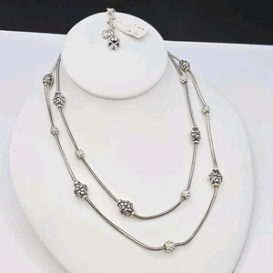 Collar Brighton Luna Llena Doble Hilo 18-20" Estación Cuentas Cristal Nuevo con Etiquetas - Imagen 1 de 6