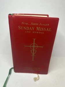 VTG New Saint Joseph Sunday Missal And Hymnal Complete Edition  1974 Red Leather - Foto 1 di 7