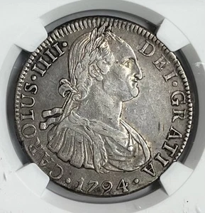 1794 MO FM Mexiko 8 Reales vz Details NGC - Bild 1 von 4