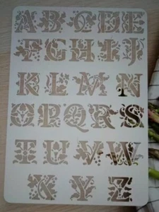 A4 ALPHABET MAPLE LEAF DESIGN Reusable Stencil Airbrush Craft Painting Etc New - Picture 1 of 3