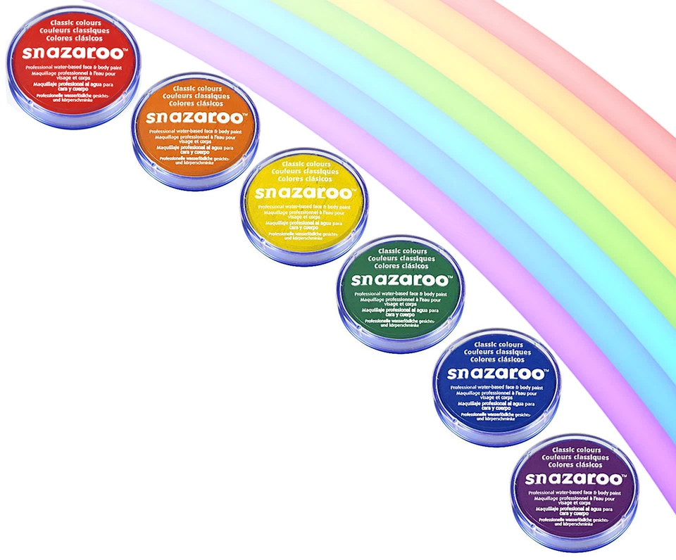 Rainbow Pride Snazaroo Set (Red Orange Yellow Green Blue & Purple) Face Paint FX - Image 1 of 1