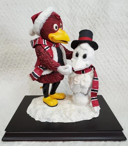 South Carolina Gamecocks Mascot & Cocky Snowman 2002 Figurine,  Christmas Cover