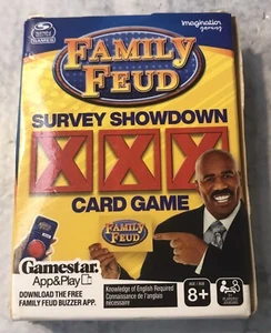 Family Feud Card Game -  Survey Showdown 3+ Players Age 8+ Travel Size  Complete - Photo 1/11