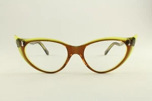 Authentic Oliver Goldsmith Ballyhoo 54mm Brown Yellow Frames Glasses Japan - Picture 1 of 5