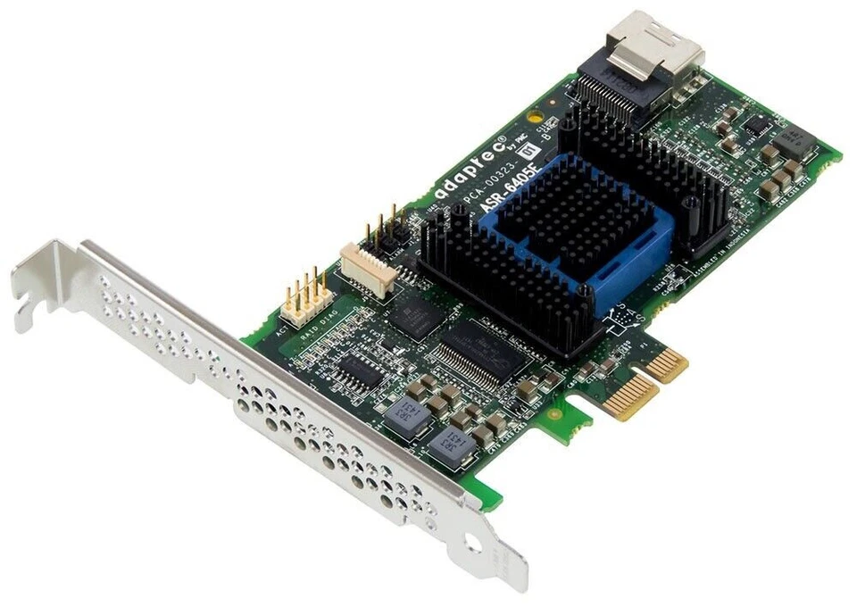 Adaptec RAID ASR-6405E 128MB - FH PCIe-x1 JBOD SAS RAID Controller - Image 1 of 1