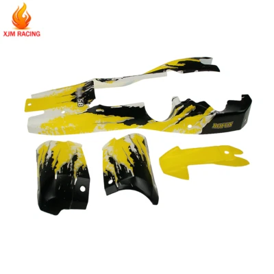 RC Car Body Shell Cover Kit Black and Yellow Plastic For 1/5 Hpi Rv Km Baja 5B - Image 1 of 4