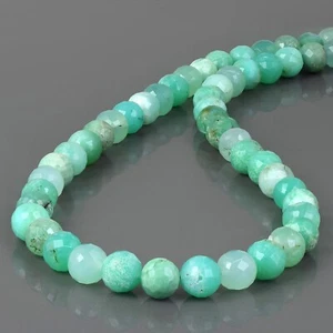 Natural Crisoprasa 7mm Cuentas Redondas 18" Hilos Mano Cadena Mujeres Collar - Imagen 1 de 5
